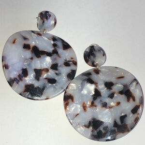 Banana Republic Tortoiseshell Pattern Lucite Retro Boho Earrings